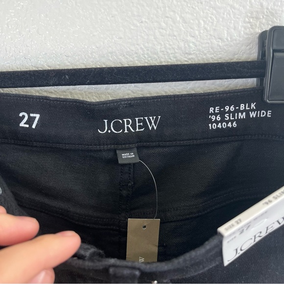 NWT J Crew ‘96 Slim Wide High-Rise Black Women’s Cropped Ankle Jeans 27 - Picture 8 of 14
